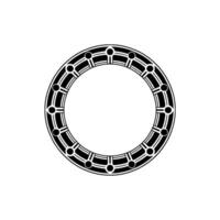 Geometric Black White Circular Frame, Art Deco Element vector