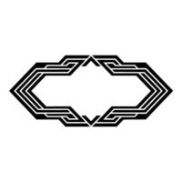 Geometric Art Deco Frame on White Background, Emblem vector