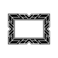 Art Deco Frame Illustration, Black and White Geometric , Blank Space for Text vector
