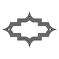 Geometric Arabesque Frame on White, Minimalist vector
