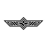 Geometric Abstract Emblem Black White on White Background vector