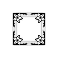 Elegant Art Deco Star Frame on White Background vector