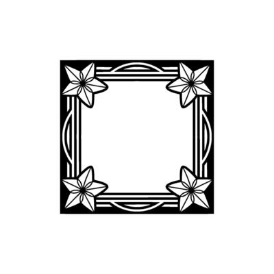 Elegant Art Deco Star Frame on White Background