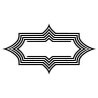 Geometric Black and White Label vector