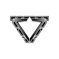 Geometric Triangle , Art Deco Style, Black and White vector