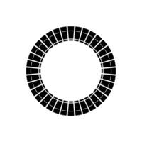 Geometric Ring , Abstract Black and White Pattern on Light Grey Background vector
