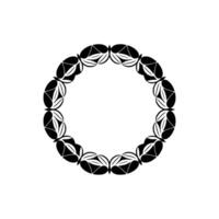 Minimalist Black Floral Wreath on Off-White - Modern Element vector