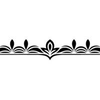 Elegant Black Floral Border on White, Decorative Element, Pattern vector