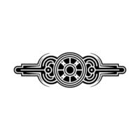 Art Deco Ornamental Element in Black and White vector