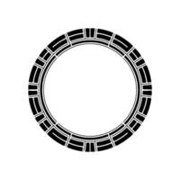 Abstract Geometric Circle Frame in Black White vector