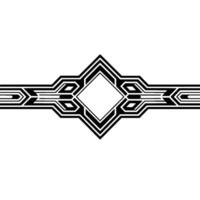 Geometric Art Deco Border, Black and White, Decorative Element vector