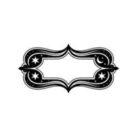 Elegant Celestial Frame with Stars, Moon, and Decorative Border vector