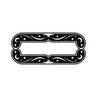 Celestial Frame Black White Decorative Border with Stars Moons vector