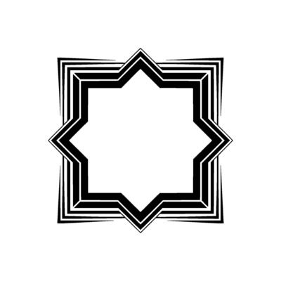 Geometric Star Frame, Modern Minimalist Black and White