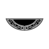 Minimalist Decorative Crescent in Black White, , , Isolated vector