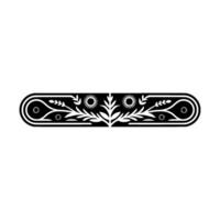 Black White Floral Decorative Border Ornament vector