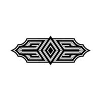 Geometric Art Deco Black and White Ornament on White vector