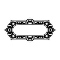 Ornate Black and White Frame Celestial Element vector