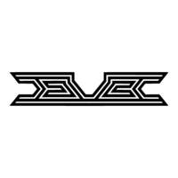 Geometric Black Line Art Border Element on White Background vector