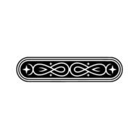 Ornate Black and White Border Element Celtic Knot on Pale Gray Background vector