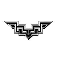Geometric Emblem Art Deco Winged on White Background vector