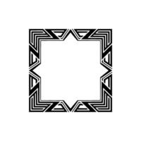 Geometric Black Frame, Minimalist Deco Style on White Background vector