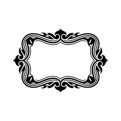 Elegant Black Decorative Frame on Light Gray Background