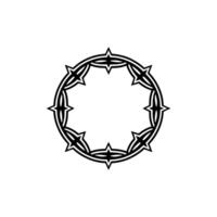 Abstract Circle Black and White Geometric Border vector