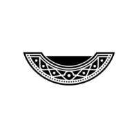 Decorative Geometric Semi-Circle Black and White vector