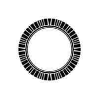 Geometric Black Circular Frame on White Background vector