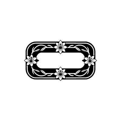 Floral Frame Silhouette Elegant Decorative Border for