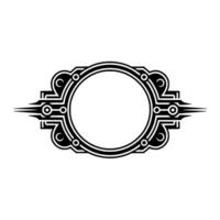 Art Deco Style Frame, Black and White, Blank Center vector