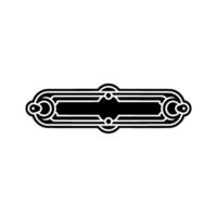Art Deco Ornamental Element in Black on White, Minimalist vector