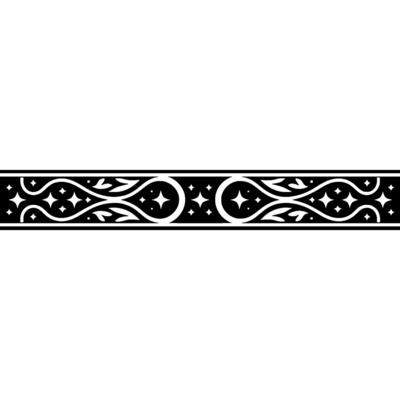 Elegant Black White Decorative Border with Star Elements