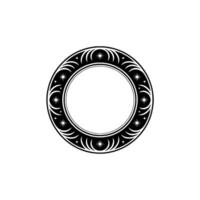 Celestial Circle Frame, Black and White , Decorative Ornament vector