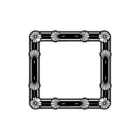 Art Deco Inspired Frame with Shell and Floral Motifs vector
