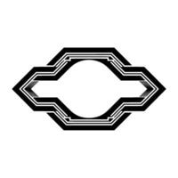 Geometric Black and White Bauhaus Style Frame or Badge vector