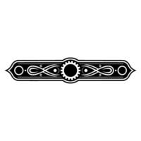 Geometric Ornament, Decorative Border in Black on White Background vector