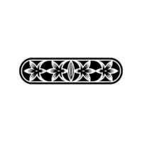Elegant Floral Border, Decorative Element in Black, White, and Gray vector