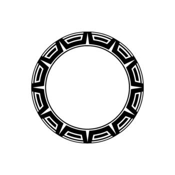 Geometric Black and White Circular Frame, Abstract Element vector
