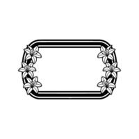 Elegant Floral Frame in Black and White Invitation, Greeting, Element vector
