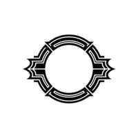 Art Deco Round Frame with Geometric Detail, Minimalist vector
