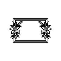Elegant Floral Frame in Black and White, Border vector