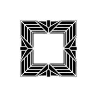 Art Deco Geometric Square Frame - Monochrome vector
