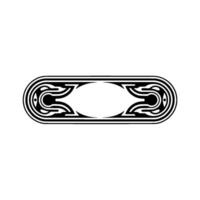 Art Deco Inspired Oval Frame in Black and White on Gray vector