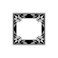 Elegant Floral Frame Monochrome Border, Floral , Decorative Element vector