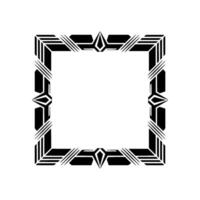 Geometric Art Deco Frame, Black and White on Gray Background vector