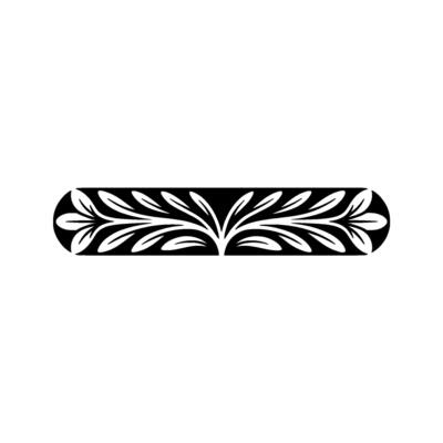 Minimalist Black and White Floral Element on White Background