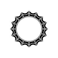 Geometric Sunburst Border Element, Minimalist Black and White vector