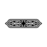 Minimalist Decorative Floral Element, Black and White vector